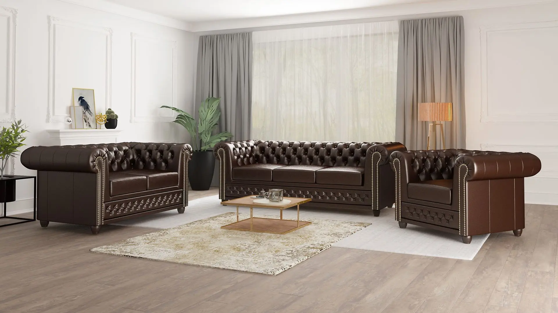 Canapea extensibila Inspira Furniture York 3 Seater 129x187 MG 14 (Chocolate)