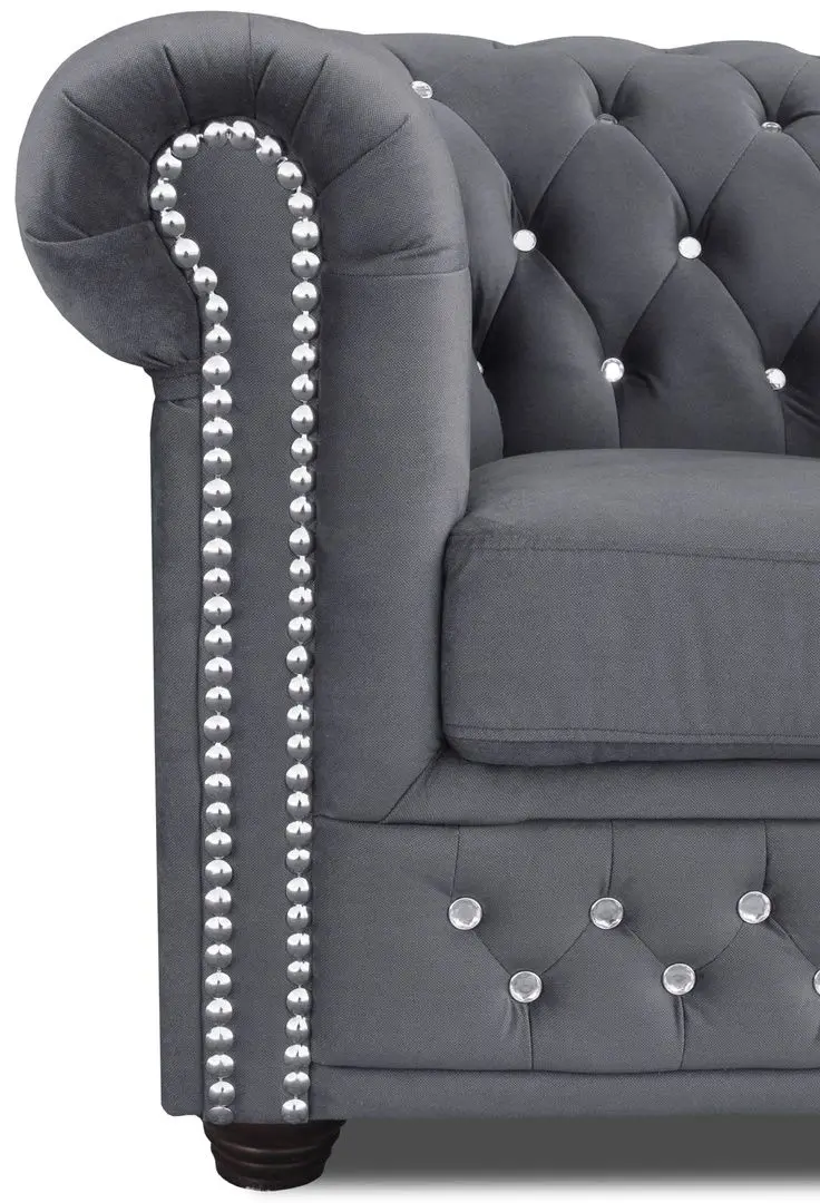 Canapea extensibila Inspira Furniture York Blink 2 Seater 81x187 Amore 32 (Anthracite)