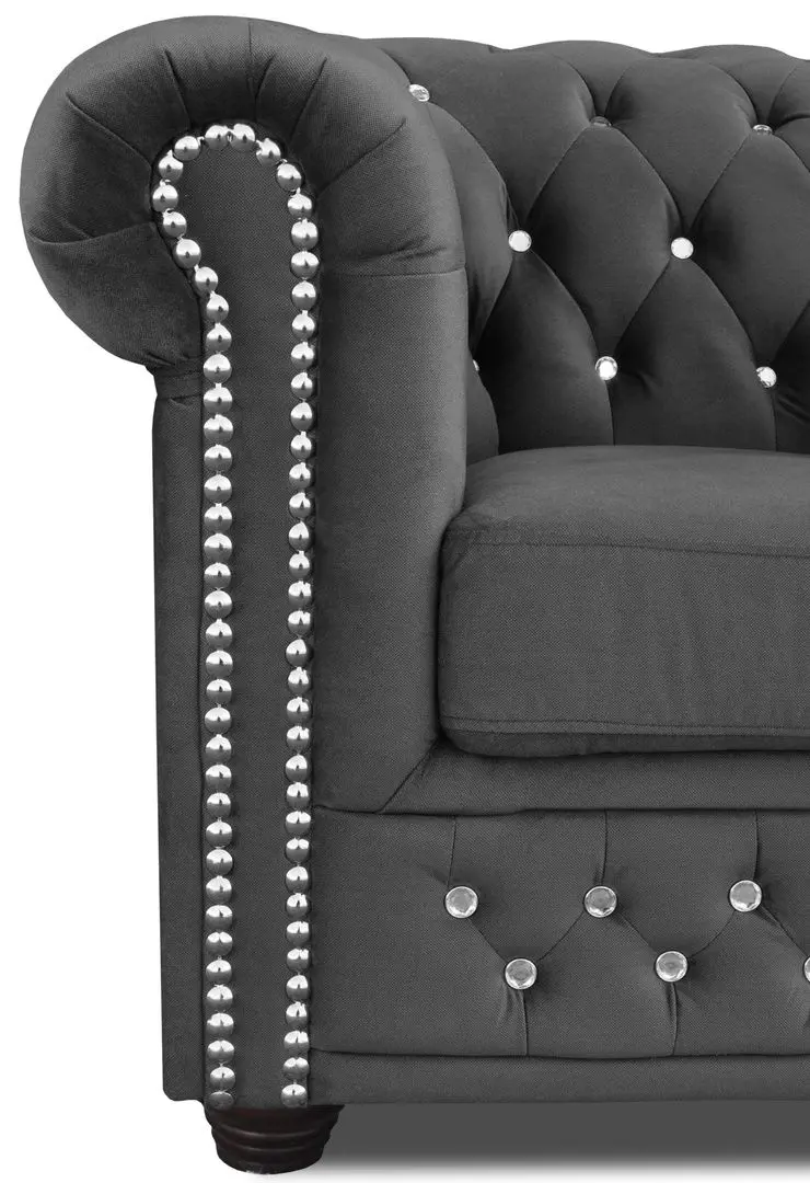 Canapea extensibila Inspira Furniture York Blink 3 Seater 129x187 Amore 104 (Gray)