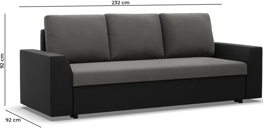 Диван Magnifico Meble Lugo Lawa 17/Real 11 (Dark Grey/Black)