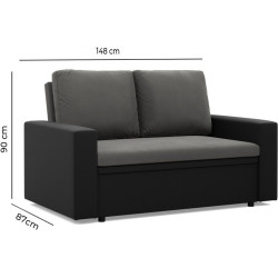 Диван Magnifico Meble Luna 148x90x87 Lawa 17/Real 11 (Dark Grey/Black) Thumb