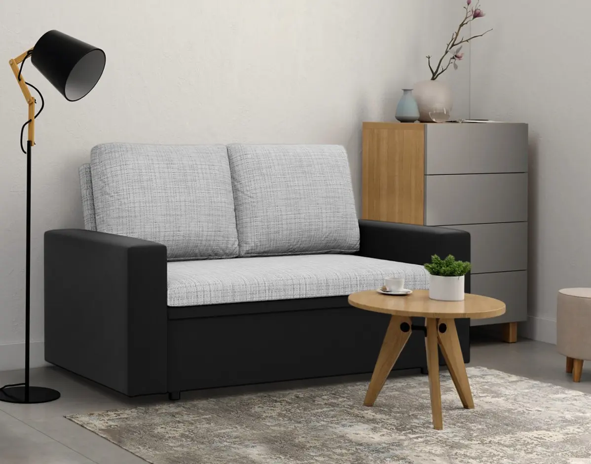 Диван Magnifico Meble Luna 148x90x87 Lawa 9/Real 11 (Light Grey/Black)