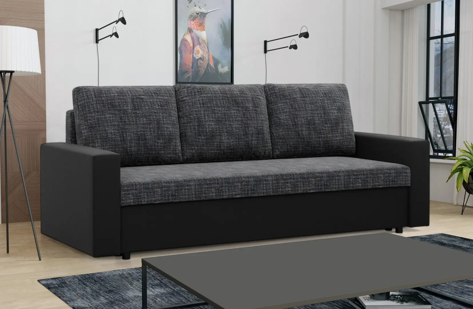 Canapea Magnifico Meble Luna Lawa 17/Real 11 (Dark Grey/Black)