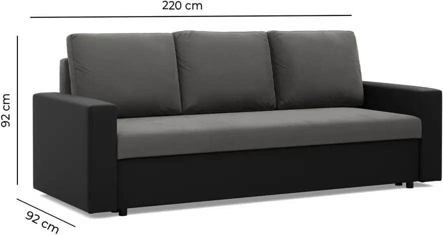 Canapea Magnifico Meble Luna Lawa 9/Real 11 (Light Grey/Black)