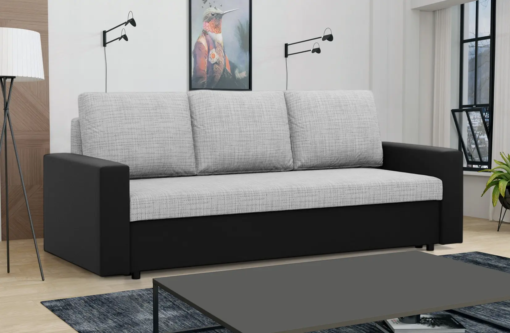 Canapea Magnifico Meble Luna Lawa 9/Real 11 (Light Grey/Black)