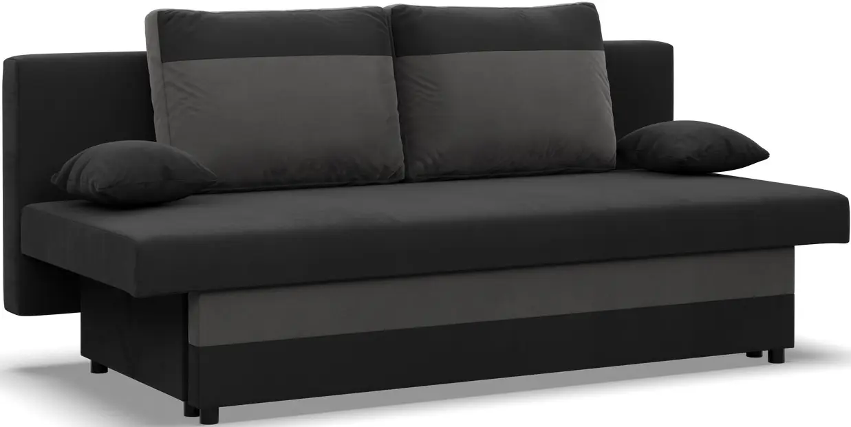 Canapea Magnifico Meble Nola Bonell Mikrofaza 15/Mikrofaza 27 (Black/Grey)