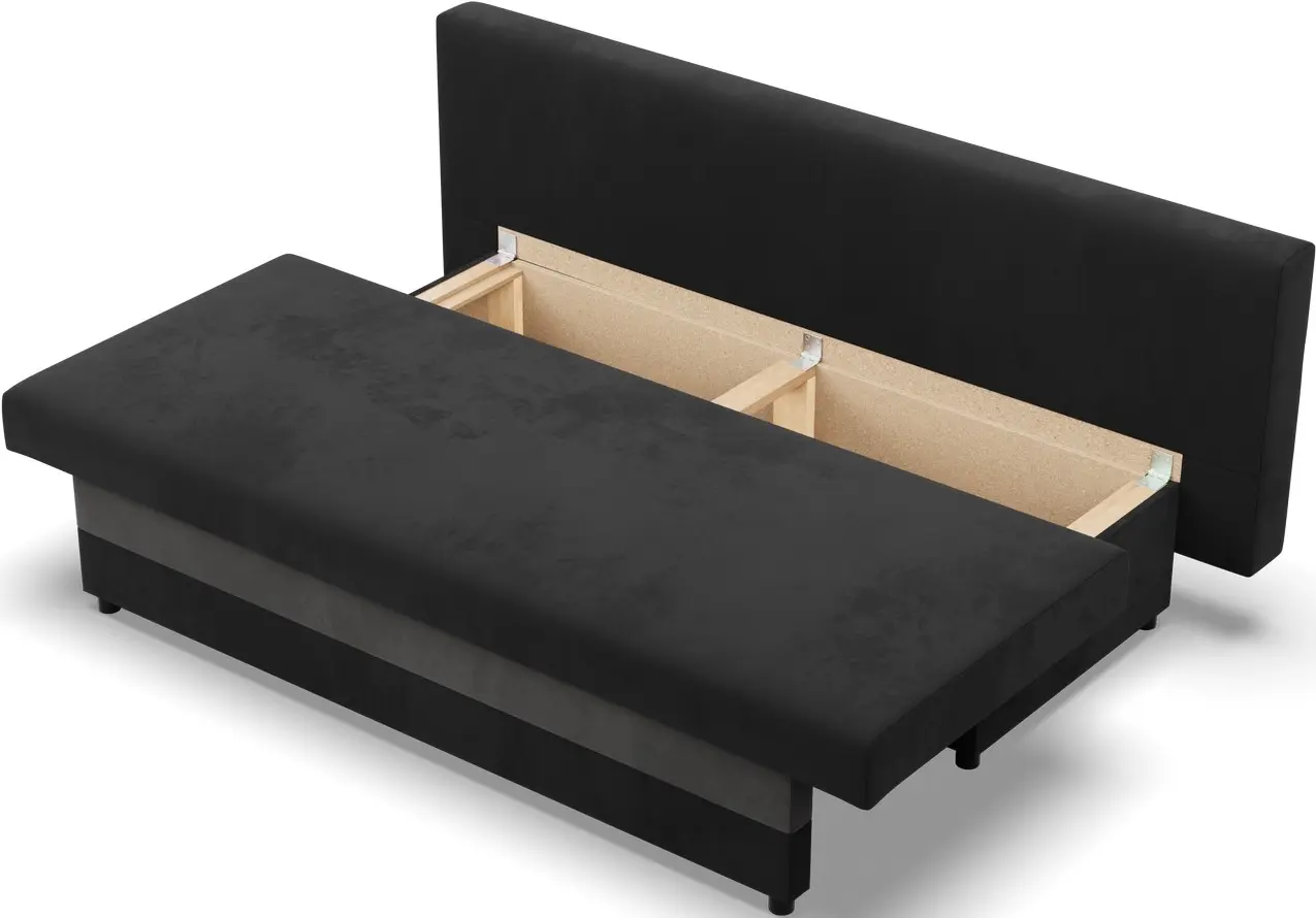 Canapea Magnifico Meble Nola Bonell Mikrofaza 15/Mikrofaza 27 (Black/Grey)