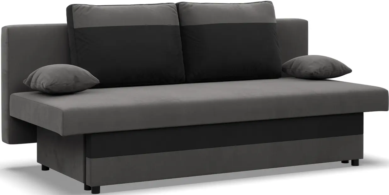 Canapea Magnifico Meble Nola Bonell Mikrofaza 27/Mikrofaza 15 (Grey/Black)