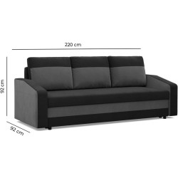 Canapea Magnifico Meble Orion Bonell Mikrofaza 15/Mikrofaza 27 (Black/Grey) Thumb