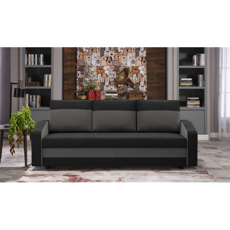 Canapea Magnifico Meble Orion Bonell Mikrofaza 15/Mikrofaza 27 (Black/Grey)
