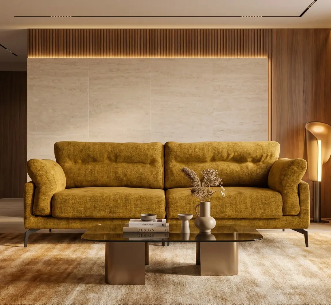 Canapea MatroLuxe Amberg Silk Ape 10 (Mustard)