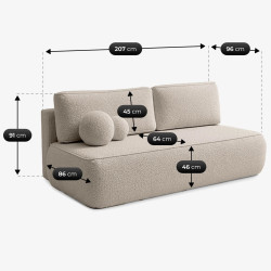 Диван Mebel Elite Arveto Boucle (Beige) Thumb