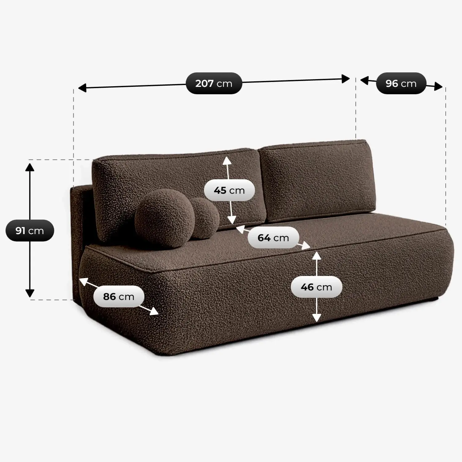 Диван Mebel Elite Arveto Boucle (Brown) - 7