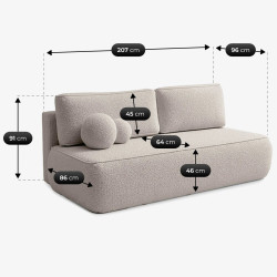 Диван Mebel Elite Arveto Boucle (Cream) Thumb