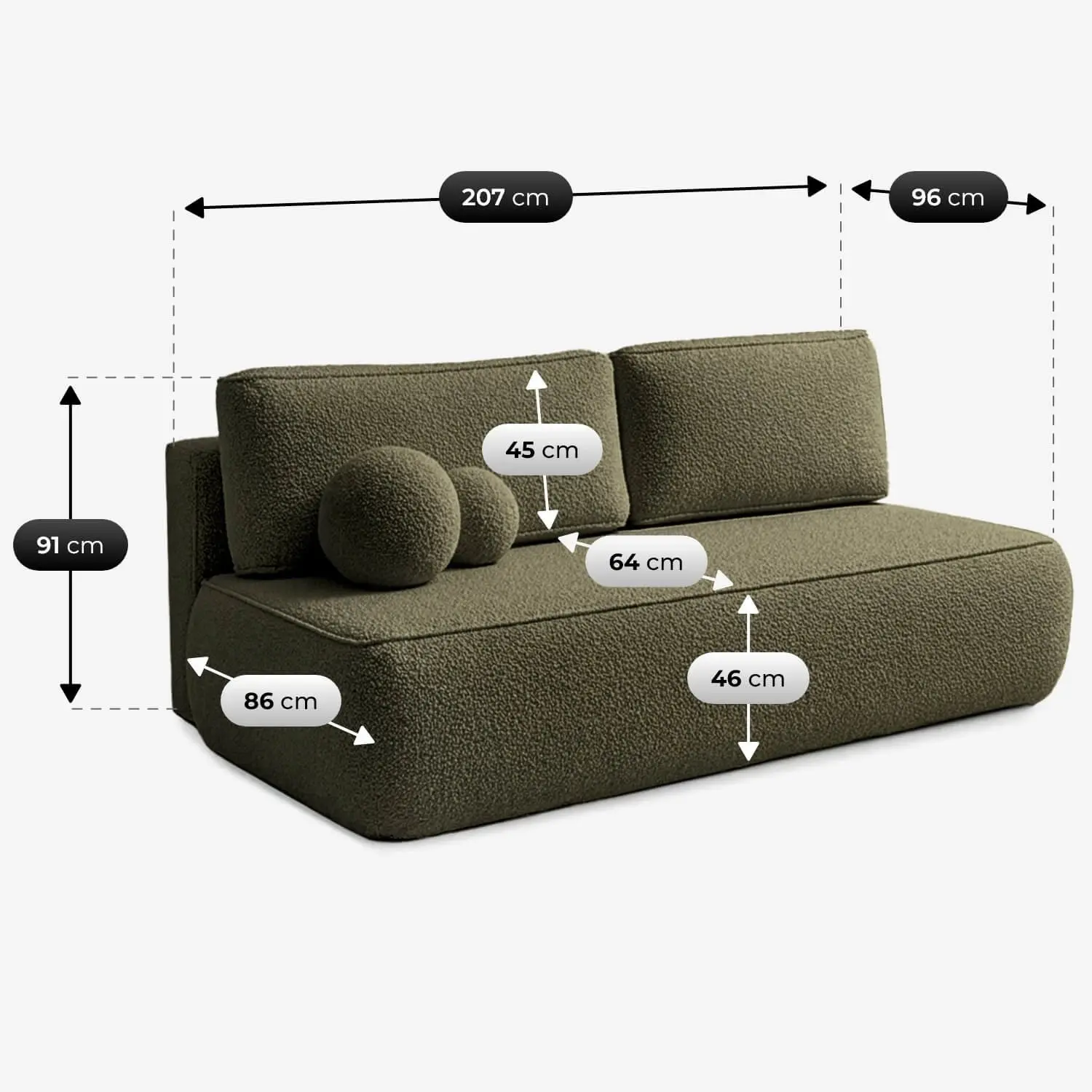 Диван Mebel Elite Arveto Boucle (Olive) - 7
