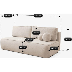 Диван Mebel Elite Arveto Flow 3 (Cream) Thumb