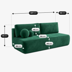 Диван Mebel Elite Arveto Velour (Green) Thumb