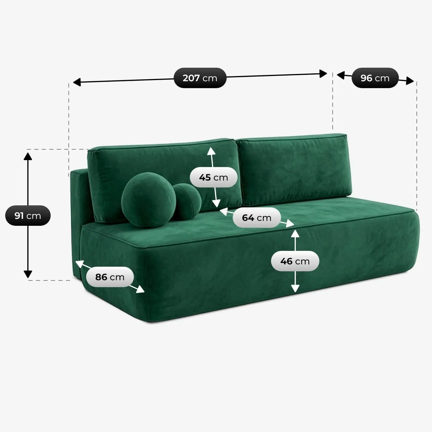 Диван Mebel Elite Arveto Velour (Green) - 7