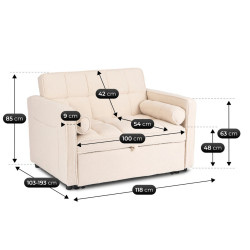 Canapea Mebel Elite Corra do Spania Boucle (Beige) Thumb