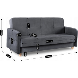 Canapea Mebel Elite Cuba Paros 6 (Grey) Thumb