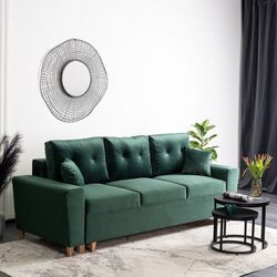 Диван Mebel Elite Emil Velluto 10 (Green/Natural Oak) Thumb