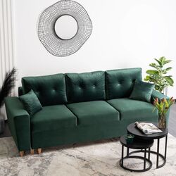 Диван Mebel Elite Emil Velluto 10 (Green/Natural Oak)