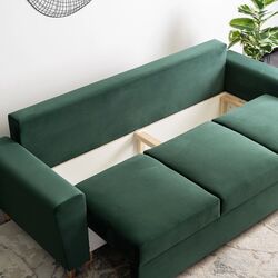 Диван Mebel Elite Emil Velluto 10 (Green/Natural Oak) Thumb