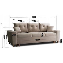 Диван Mebel Elite Emil Velutto 02 (Beige/Natural Oak) Thumb