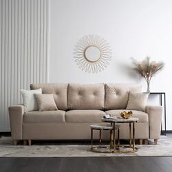 Диван Mebel Elite Emil Velutto 02 (Beige/Natural Oak) Thumb