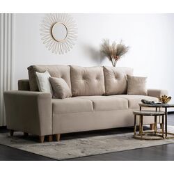 Диван Mebel Elite Emil Velutto 02 (Beige/Natural Oak)