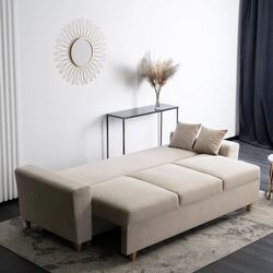 Диван Mebel Elite Emil Velutto 02 (Beige/Natural Oak) Thumb