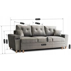 Диван Mebel Elite Emil Velutto 16 (Grey/Natural Oak) Thumb