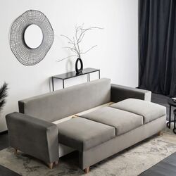 Диван Mebel Elite Emil Velutto 16 (Grey/Natural Oak) Thumb