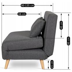 Canapea Mebel Elite Marry 2 (Grey/Natural Oak) Thumb