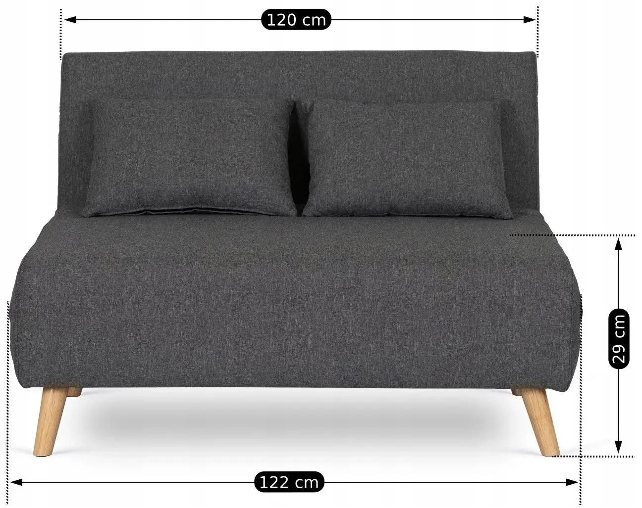 Canapea Mebel Elite Marry 2 (Grey/Natural Oak) - 15