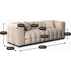 Диван Mebel Elite Moderno 3S (Cream) Thumb