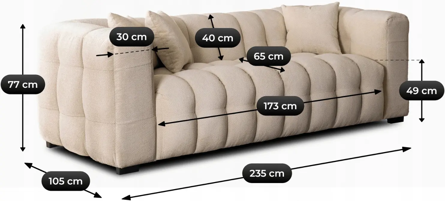 Диван Mebel Elite Moderno 3S (Cream) - 7