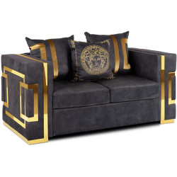 Диван Mebel Elite Pallazo 2S (Black/Gold) Thumb