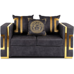 Диван Mebel Elite Pallazo 2S (Black/Gold) Thumb
