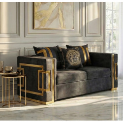 Диван Mebel Elite Pallazo 2S (Black/Gold)