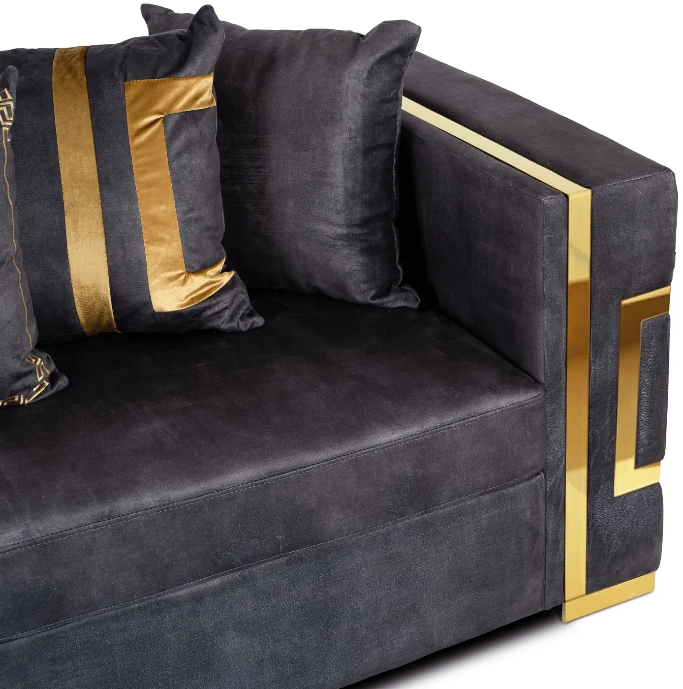 Диван Mebel Elite Pallazo 2S (Black/Gold) - 5