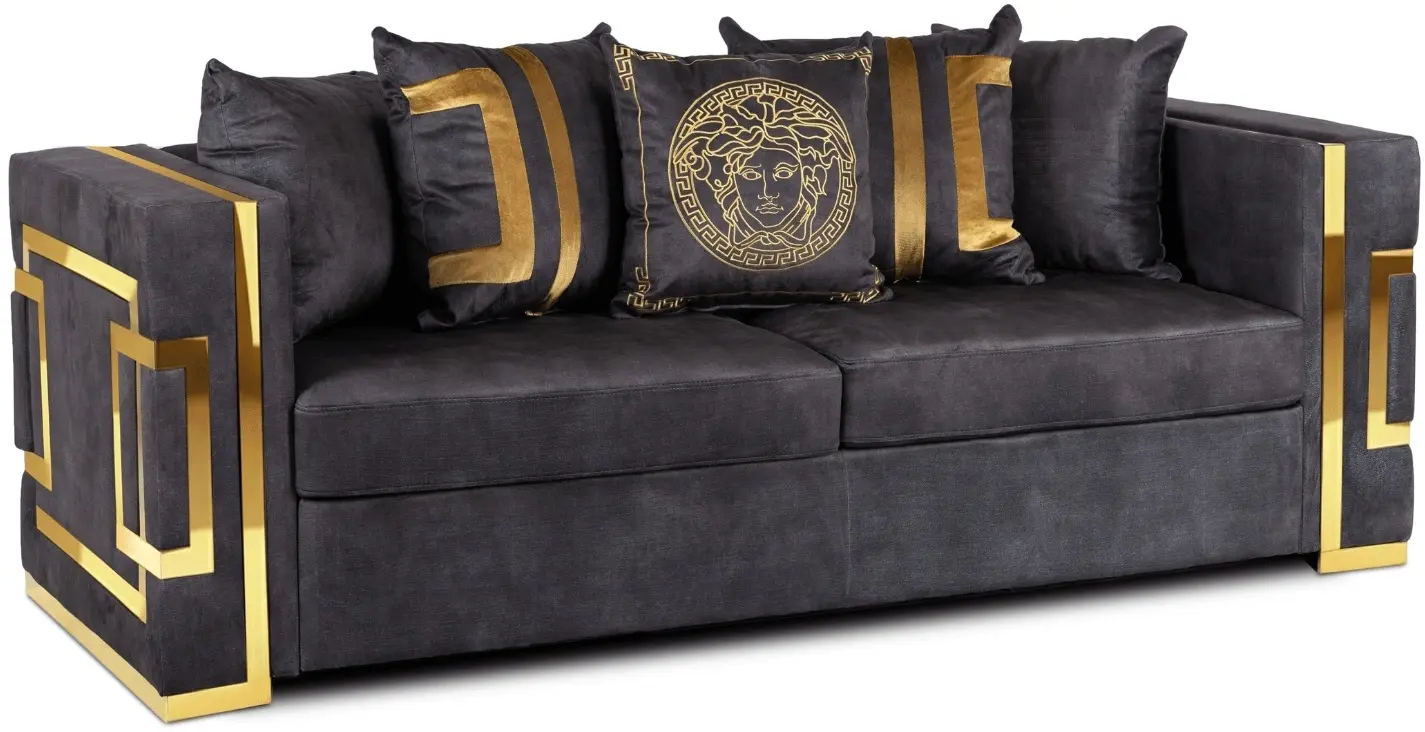Диван Mebel Elite Pallazo 3S (Black/Gold) - 2