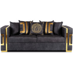 Диван Mebel Elite Pallazo 3S (Black/Gold) Thumb