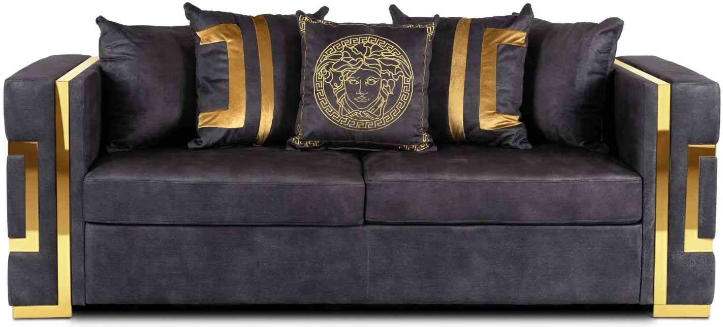 Диван Mebel Elite Pallazo 3S (Black/Gold) - 3