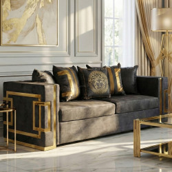 Диван Mebel Elite Pallazo 3S (Black/Gold)