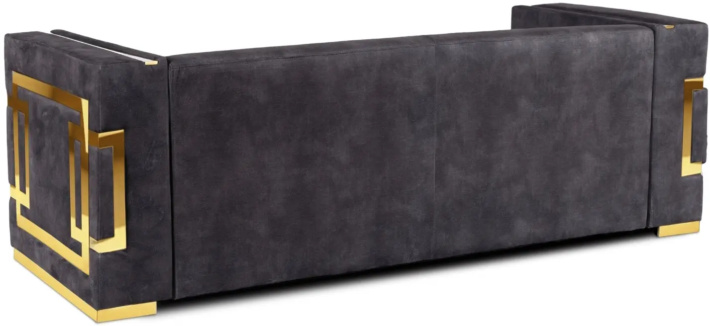 Диван Mebel Elite Pallazo 3S (Black/Gold) - 4