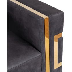 Диван Mebel Elite Pallazo 3S (Black/Gold) Thumb