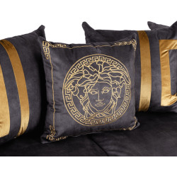 Диван Mebel Elite Pallazo 3S (Black/Gold) Thumb