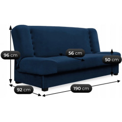 Canapea Mebel Elite Piano Velvet (Blue) Thumb