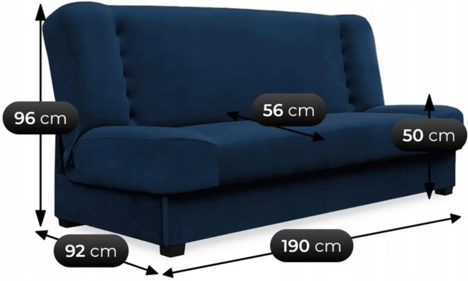 Canapea Mebel Elite Piano Velvet (Blue) - 7